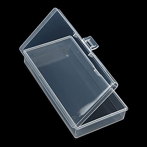 Image of 12 Pack Rectangular Clear Plastic Storage Containers | 5.7 x 2.95 x 1.18 inch, Hinged Lid, For Beads and Small Craft Items