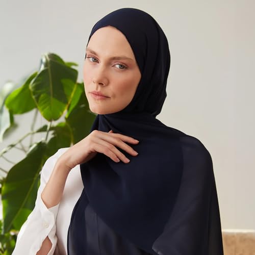 Modest Small Luxury Chiffon Hijab | Premium Lightweight, Flowy and Textured Chiffon Wrap Head Scarf for Women3