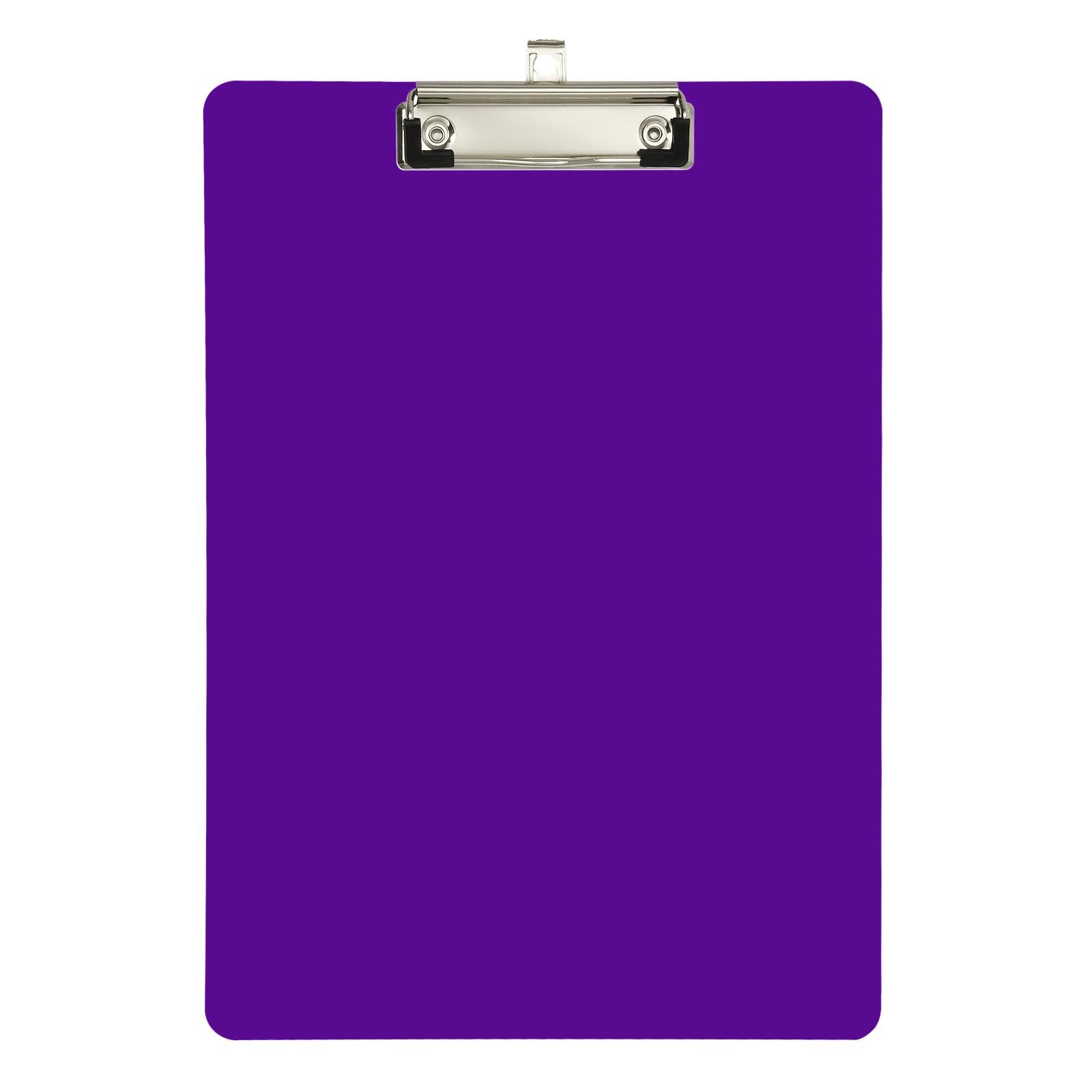 Purple Clipboards, Acrylic Clipboard for Students, A4 Letter Size 1 x 9 Inches Silver Clip