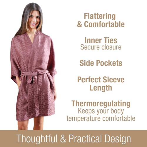 Luxury Artisan Silk Robes For Women, Washable Pure Silk Kimono Robes Jacquard3