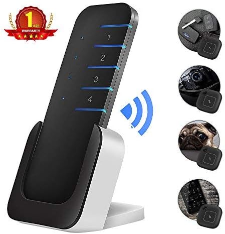 Wireless Key Finder, SATISURE Key Tracker with LED Flashlight, Anti Lost Alarm Reminder Key with 1 Kit Remote Control Transmitter and 4 Receivers, Key Locator Alarm, Phone Finder,Anything Finder