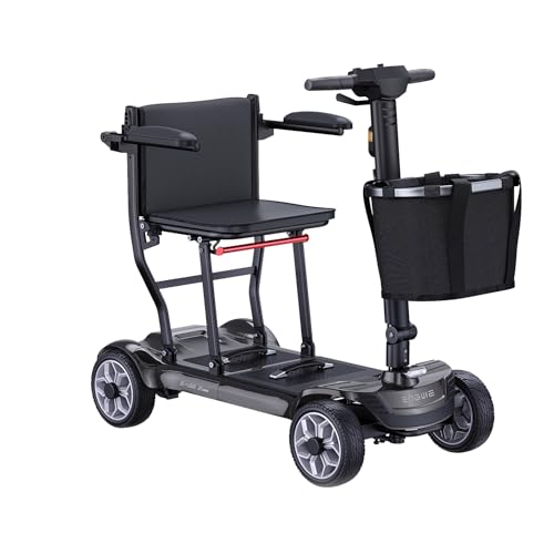 ENGWE Ease 2 Pro 42 lbs Lightweight Folding Mobility Scooter for Seniors,15 Miles Long Range Removable 384Wh Lithium Batteries – Motorized Scooter for Air Travel Friendly (Black, Single Battery)