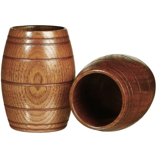 IUAQDP 2 Pieces Novelty Wood Barrel Shaped Wooden...