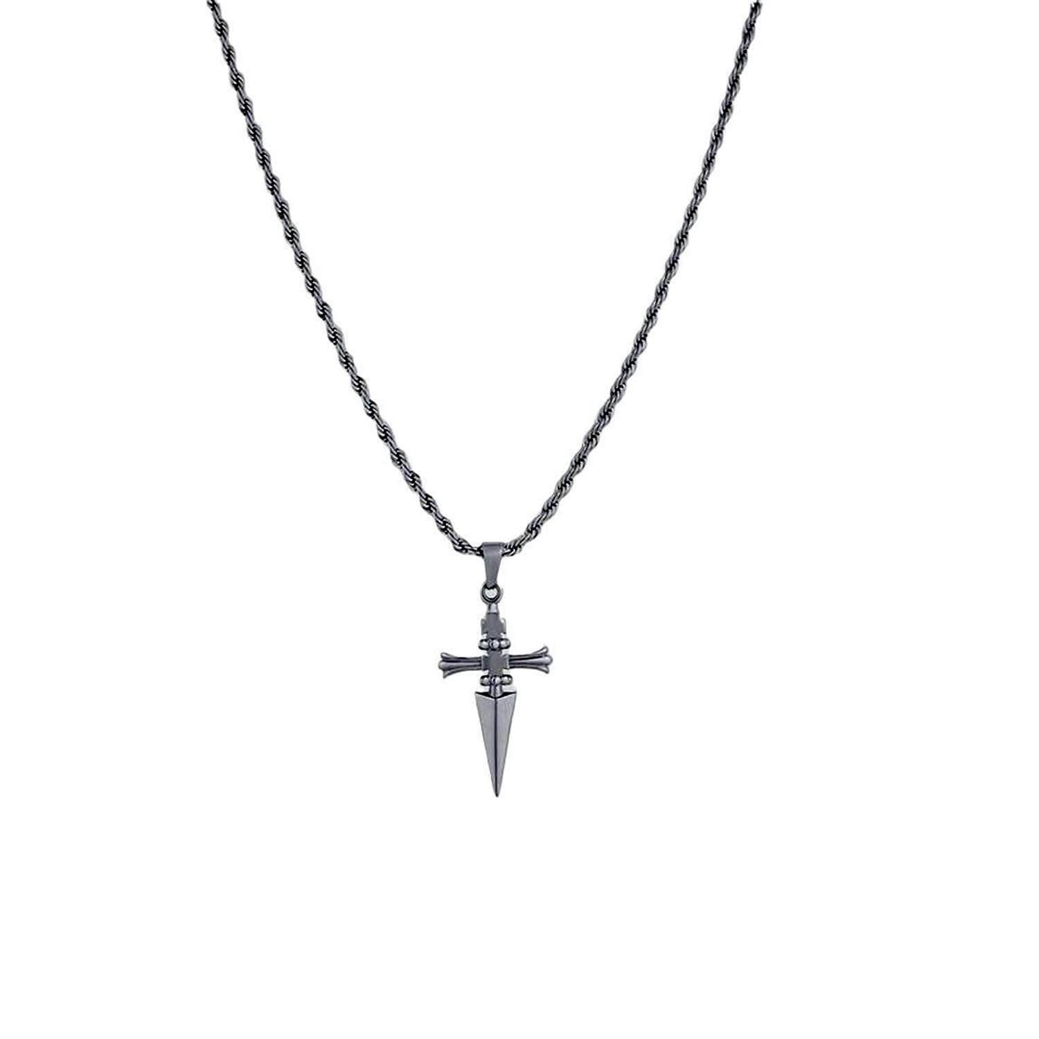 Anime Cross Chain Necklace Anime Inspired Jewelry Judgment Chain Pendant for Fans H-X-H Black