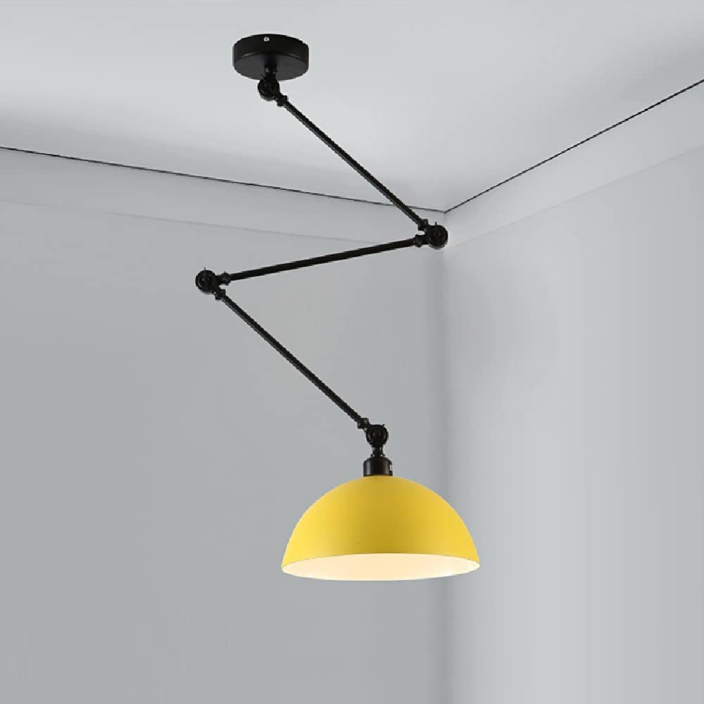 ZXKYZR8 Spotlight Ceiling Mount Fixture - Rise And Fall Metal Spring Wall Light, Industrial Nordic Pendant Chandelier - 9 Colour Lamp Shade - For Coffee Bar Store Loft Dining Room