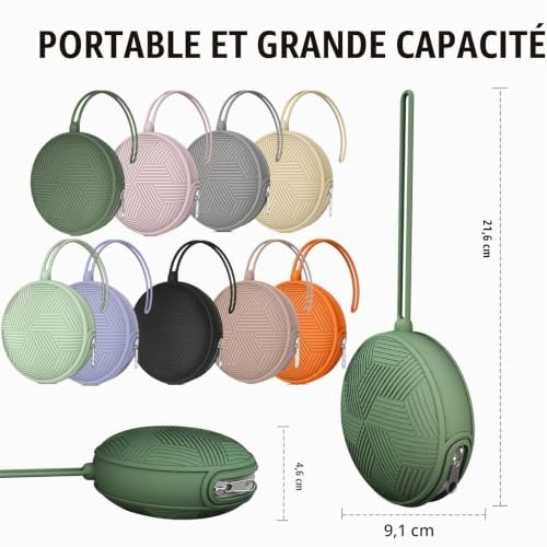 Smlpuame, Boîte à Tétine en Silicone Bébé pour 2 Sucettes. Duo avec Capacité pour 2 Sucettes. Pochette pour Sucettes, avec Anse Flexible, Vert – vue 2
