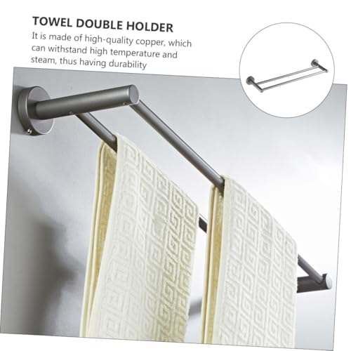 Cintre double pour serviette et étagère murale salle de bain - 8