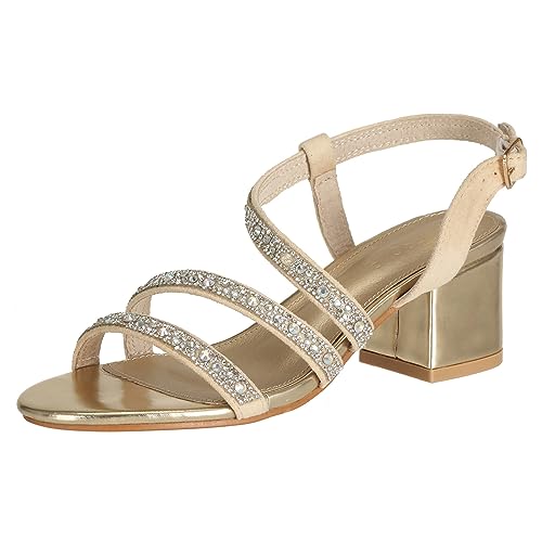 SheSole Women's Open Toe Slingback Strappy Heels Rhinestone Sandals Wedding