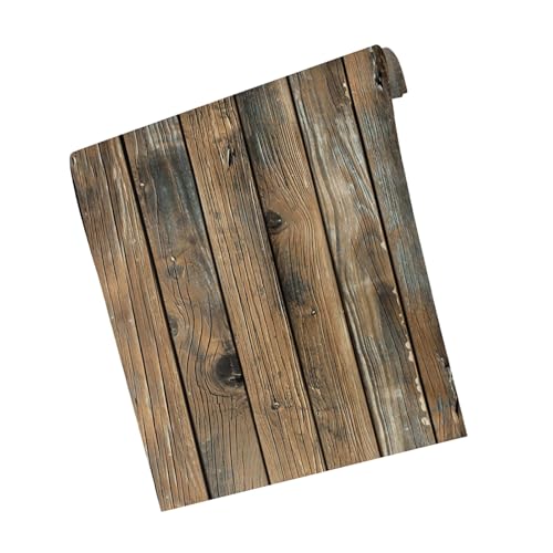 Zerodeko Papier Peint en Planche de Bois Imitation Lisse Autocollant Amovible Résistant Cuisine et Chambre 0,45 X 6 M