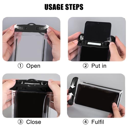 wasserdichte Handyhülle,Unterwasser Handyhülle,wasserdichte Handytasche,Wasserfeste Handytasche Schwimmen,für Bildschirme Kleiner als 6.8 Zoll (Schwarz)