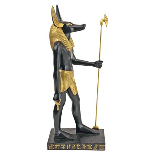 Design Toscano Anubis Jakhals God van het Egyptische Rijk Beeldje Standbeeld, 8,5 cm, Polyresin, Zwart en Goud - Afbeelding 6