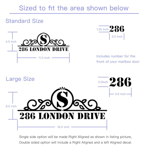 Image of Custom Reflective Mailbox Numbers and Street Address Decal - CMN07