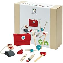 PlanToys Wooden Pretend Play Doctor Set for Kids | Role Play Medical Kit with Stethoscope, Syringe & More | Eco-Friendly Toy for Imaginative Role Play & Social-Emotional Development