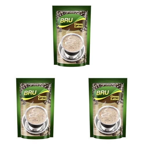 Image of Bru Motherland Foods Green Label Ground Coffee, 200 Grams Packet (Pack of 3)
