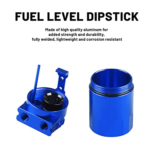 Image of 350ml Aluminum Oil Catch Can Polished Oil Separator Tank Compatible with Ford F150 2.7EB 3.5EB 5.0L Passenger Side 2011-2021, Expedition 3.5L EcoBoost 2018-2021, Raptor 3.5L Ecoboost 2017-2021,Blue