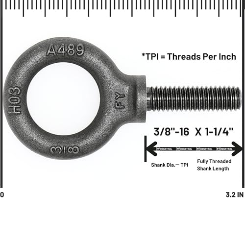 Image of 5 Pcs Lifting Shoulder Eye Bolts 3 /8 inch-16 X 1-1 /4 inch