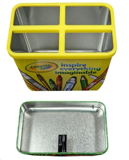 Image of Tin Box Company, Tin Organizer with Sharpener at Bottom, Crayola