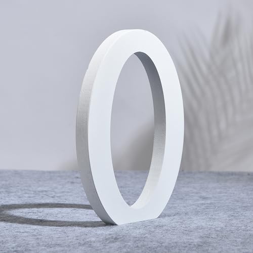 AOOLADA 8 Inch Wooden Letter O for Wall Decor, Large White Wood Standing Letters for DIY Crafts and Wedding Birthday Party Decoration, Paintable Stand Up Alphabet Letters