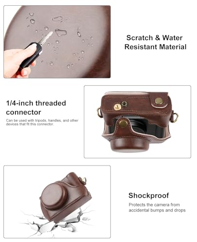 Funda de cámara para Sony ZV-1F cuero PU color café miniatura 4