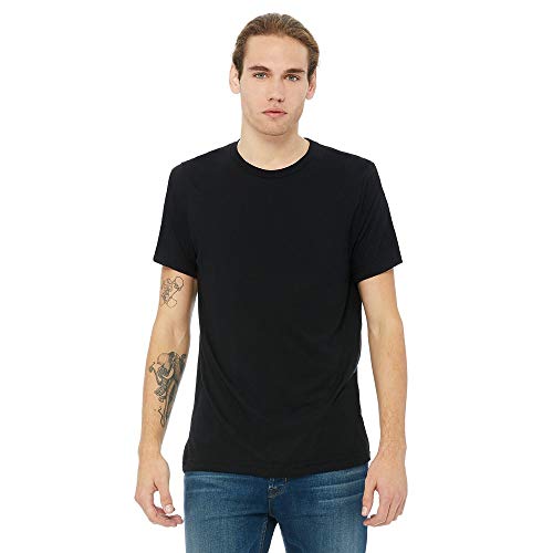 Canvas Mens Triblend Crew Neck Plain Short Sleeve T-Shirt (2XL) (Soldi Black Triblend)