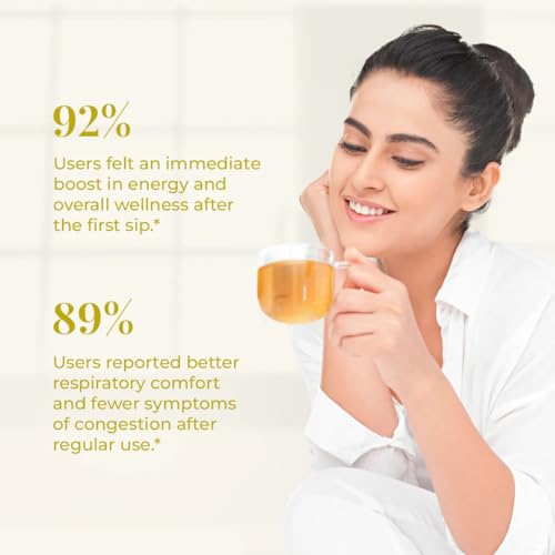 Image of JiViSa The Nectar of Life Herbal Infusion Mix - 13 Powerful Herbs with Honey, Ginger & Lemon Flavour | Immunity Support Kadha Powder | Sugar-Free Diabetic-Friendly Tea Sachets (10 Count)