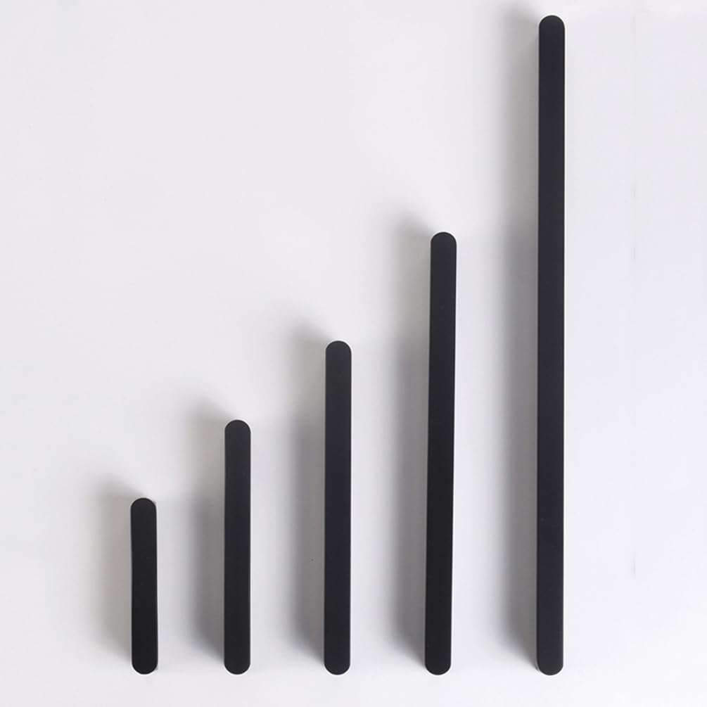 Semplicità moderna, maniglie for armadietti da cucina nere, maniglie for armadietti da 2 pezzi Moderne, solide lega di alluminio | Superficie anodizzata, centro fori: 64.900 mm, maniglie for armadiett