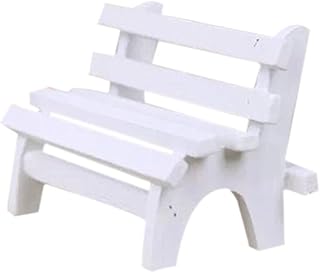 GANAZONO Banco Branco Móveis Em Miniatura Mini Móveis Maniature Banco De Madeira Miniatura Casa Móveis Maniature Banco De Jardim Em Miniatura Cadeira De Varanda Cadeira De Varanda
