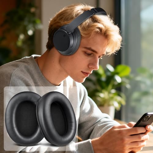 SOULWIT Earpads para Sony WH-CH710N/CH720N - Negro | para auriculares inalámbricos WH-CH710N(WHCH710N)/WH-CH720N(WHCH720N) miniatura 5