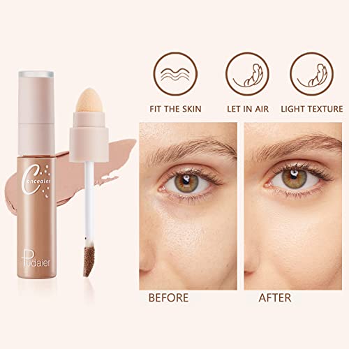 Concealer Stick Makeup, Double Head Conceals, Covers, Hydrates, Highlights, 12 Shades, All-Day Wear, Lightweight, 0.46 Fl Oz (#04) #TOP6