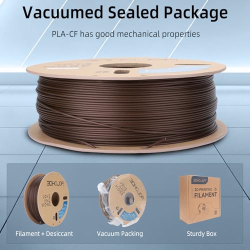 Image of 3DHoJor Carbon Fiber PLA Filament 1.75mm Red 1KG, PLA-CF Filament 3D Printer Filament Dimensional Accuracy + /- 0.03mm, Fits for Most FDM 3D Printers-Red