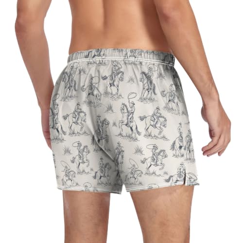 Image of Men's Boxer Shorts Cotton Loose Underwear with Button Fly