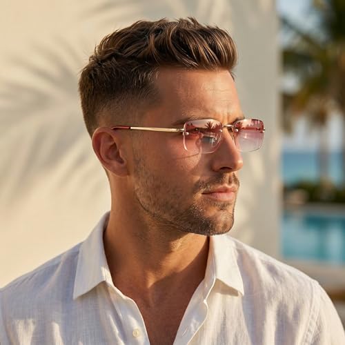 Image of The Fresh Minimalist Small Rectangular Sunglasses Clear Eyewear - Exquisite Packaging