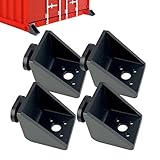 4 PCS Alloy Steel Shipping Container Anchors, Container Twist Locks - Heavy Duty Full Bevel Side Anchors for Shipping Containers, Secure Tie Downs for 20ft & 40ft Units