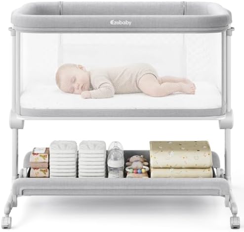 Ezebaby Baby Bassinets Bedside Sleeper, Portable Bedside Bassinet...