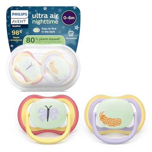 Philips Avent chupetes ultra air para la noche: diseño anatómico, para bebés de 0 a 6 meses,...
