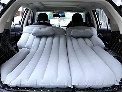 Image of Onirii Inflatable SUV Air Mattress Thickened Flocking Inflatable Car Camping Travel Air Mattress with 2 Pillows & Air Pump,Portable Car Sleeping Bed for SUV|MPV|Minivan