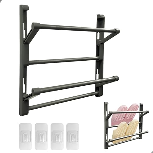 lemgyiamz Porta Scarpe da Appendere, Portascarpe da Armadio Porta Scarpe Salvaspazio per Portascarpe Ingresso per Appendere, Efficiente Supporto e Ripiano in Metallo per Varie Scarpe