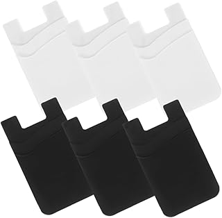 Holibanna 6 Tarjeteros De Silicona para Teléfono Móvil Color Rosa con Soporte Multifuncionales Minimalistas con Ventosa Y Pequeño Agarre De Gel De Sílice