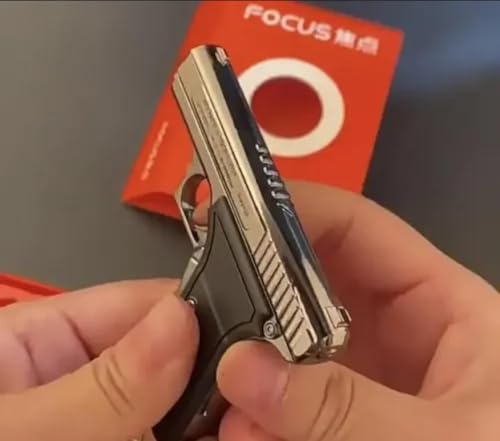 Image of 2-in-1 Torch Lighter Pistol Shape with Keychain - Stylish, Compact & Multi-Functional Pocket Gadget (Pack of 1)