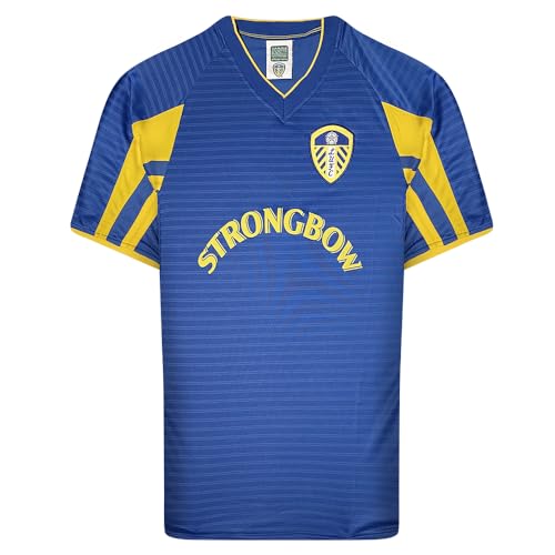 Score Draw Leeds United 2002 Third Retro Football Shirt Blue/Yellow Large Polyester