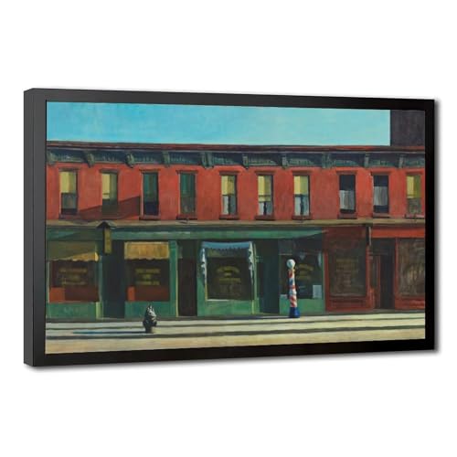 Early Sunday Morning Edward Hopper impression sur toile 50x76cm cadre suspendu deco murale bureau