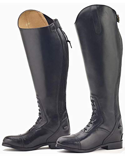 Ovation Women's Durable Stylish Equestrian Horse Riding Tall Extra Wide Calf Leather Flex Plus Field Boot, Short, 82