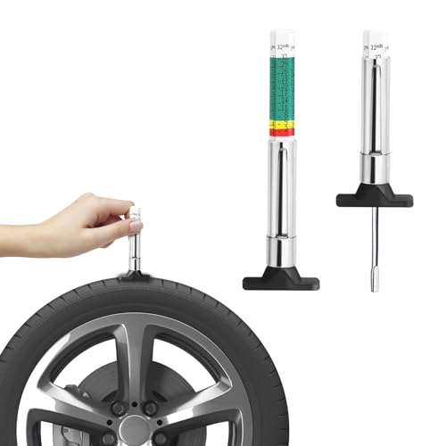 Image of 2Pcs Tire Tread Depth Gauge, Tire Wear Gauge, Automobile Tire Measurement with Two-Sided Smart Color Coded, Tread Depth Gauge in 1 /32 inch, Univsersal Car Accessories Fit for All Cars