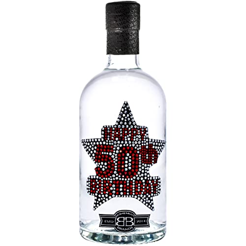 50th Birthday Gin Gift for Men & Women, Clean & Clear Superior Gin, Celebrate Turning Fifty In Style, Ideal For Shots & Cocktails, 37.5% Premium Alcohol By Bohemian Brands, 70cl