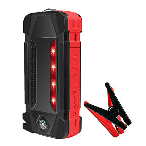 Autobatterien Starthilfe 22000mAh 2000A 12V Tragbarer Notstarter am Ausgang Power Bank Car Booster Startvorrichtung Wasserdicht,Red