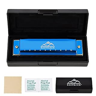 EastRock Harmonica 10 trous, 20 mélodies Blues Harmonica clé de Do orgue pour débutants, adultes, enfants, cadeau avec… – Image 5