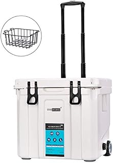 VIVOHOME 37 Quart Can Cooler on Wheels with Basket, Heavy Duty Rolling Ice