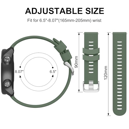 Image of Tobfit 20mm Straps Compatible with Garmin Forerunner 165 /165 Music, Forerunner 55 /158,245 /245 Music, 645 /645 Music Band for Women Men, Silicone Strap for Garmin Watch