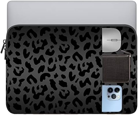 GABraden Laptop Sleeve Bag 15.6-16 inch with Pocket Water Resistant Computer Bag,Compatible MacBook Pro 16 inch 2021 2022,A2485,Dell,Chromebook,HP,15.6-16 inch Notebook（Black Leopard Cheetah Bag）