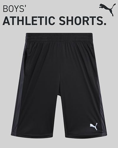 PUMA Boys Athletic Shorts - Quick Dry Breathable Interlock Performance Boys Basketball Shorts with Pockets (Sizes: 4-20)2
